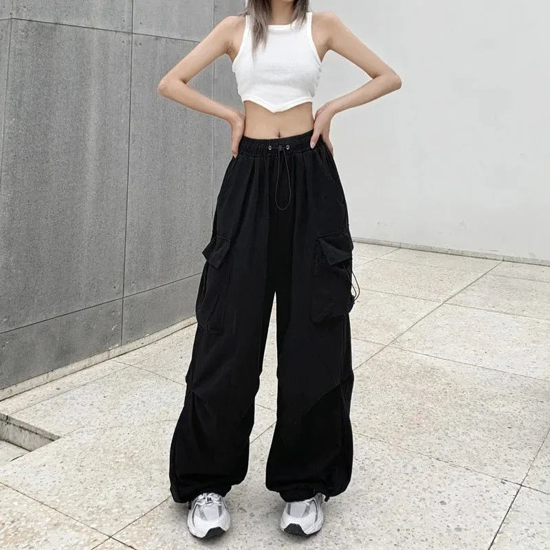 Wide-Leg Cargo Slacks