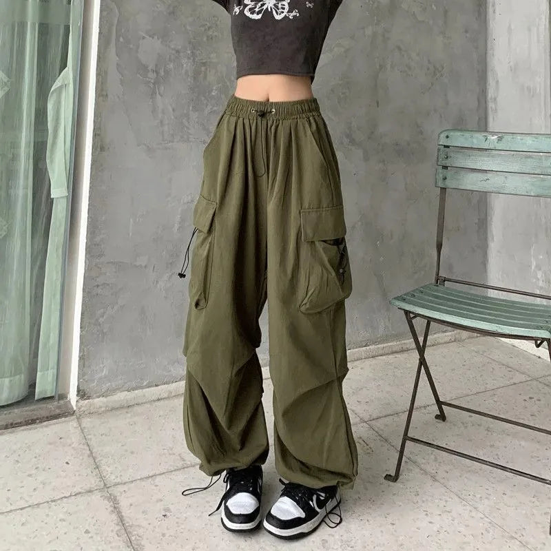 Wide-Leg Cargo Slacks