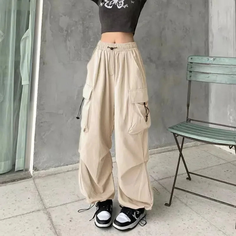 Wide-Leg Cargo Slacks