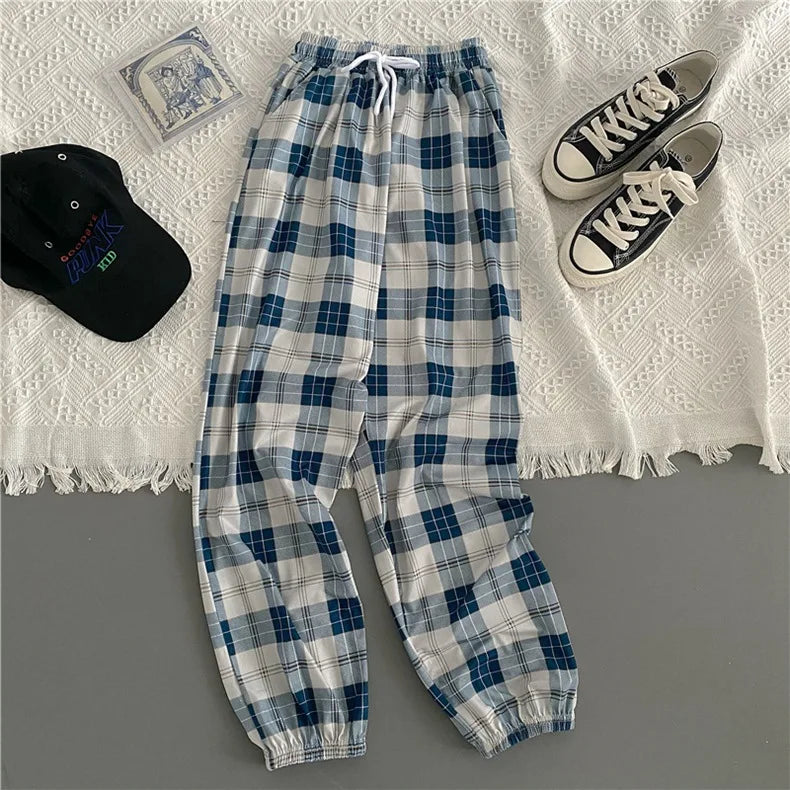 Plaid Loose-Fit Harem Pants